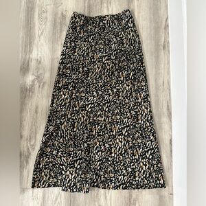 Animal jacquard slit skirt